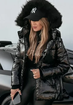 Pikowana Kurtka Z Futerkiem Ready For Snow Czarna