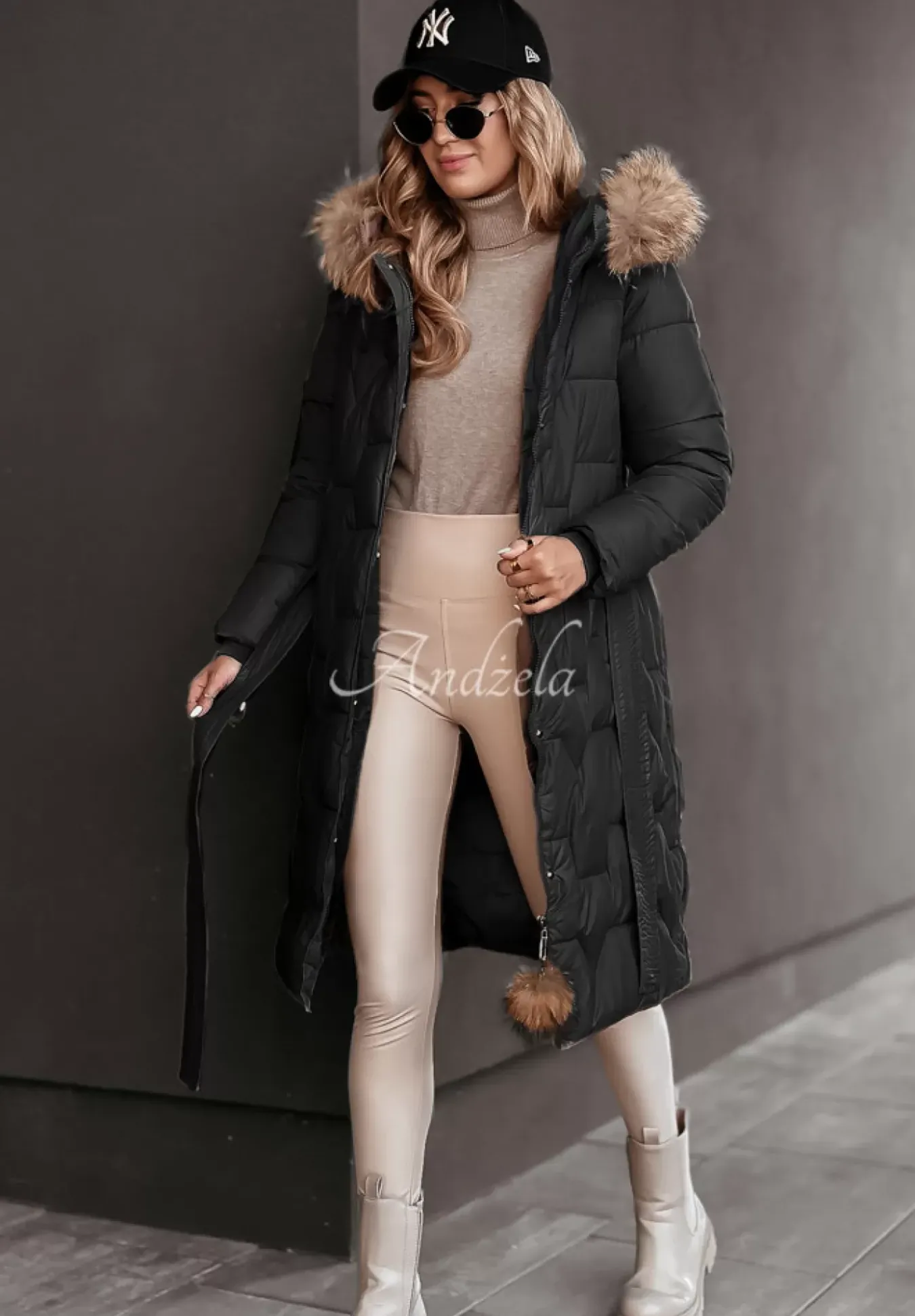 Pikowana Kurtka Z Futerkiem Frostbite Czarna