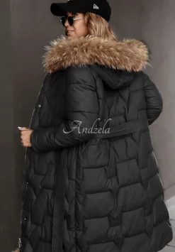 Pikowana Kurtka Z Futerkiem Frostbite Czarna