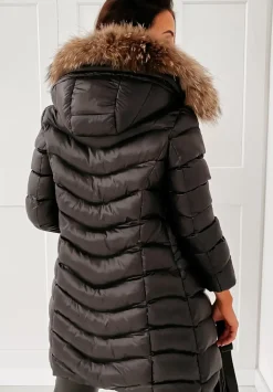 Pikowana Kurtka Z Kapturem Winter Czarna