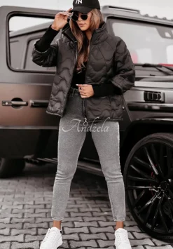 Pikowana Kurtka Z Kolnierzem Raymonda Czarna