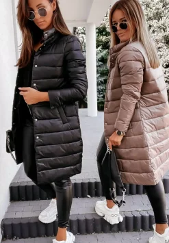 Pikowany Plaszcz Hunter Czarny