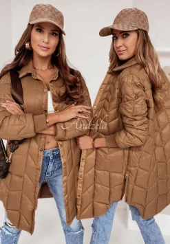 Pikowany Plaszcz Z Suwakami Trish Camelowy