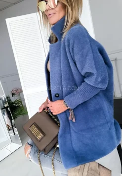 Plaszcz Alpaka Oversize Royal Jeansowy
