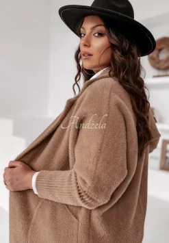 Plaszcz Alpaka Oversize Royal Camelowy