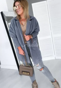 Plaszcz Alpaka Oversize Royal Szary
