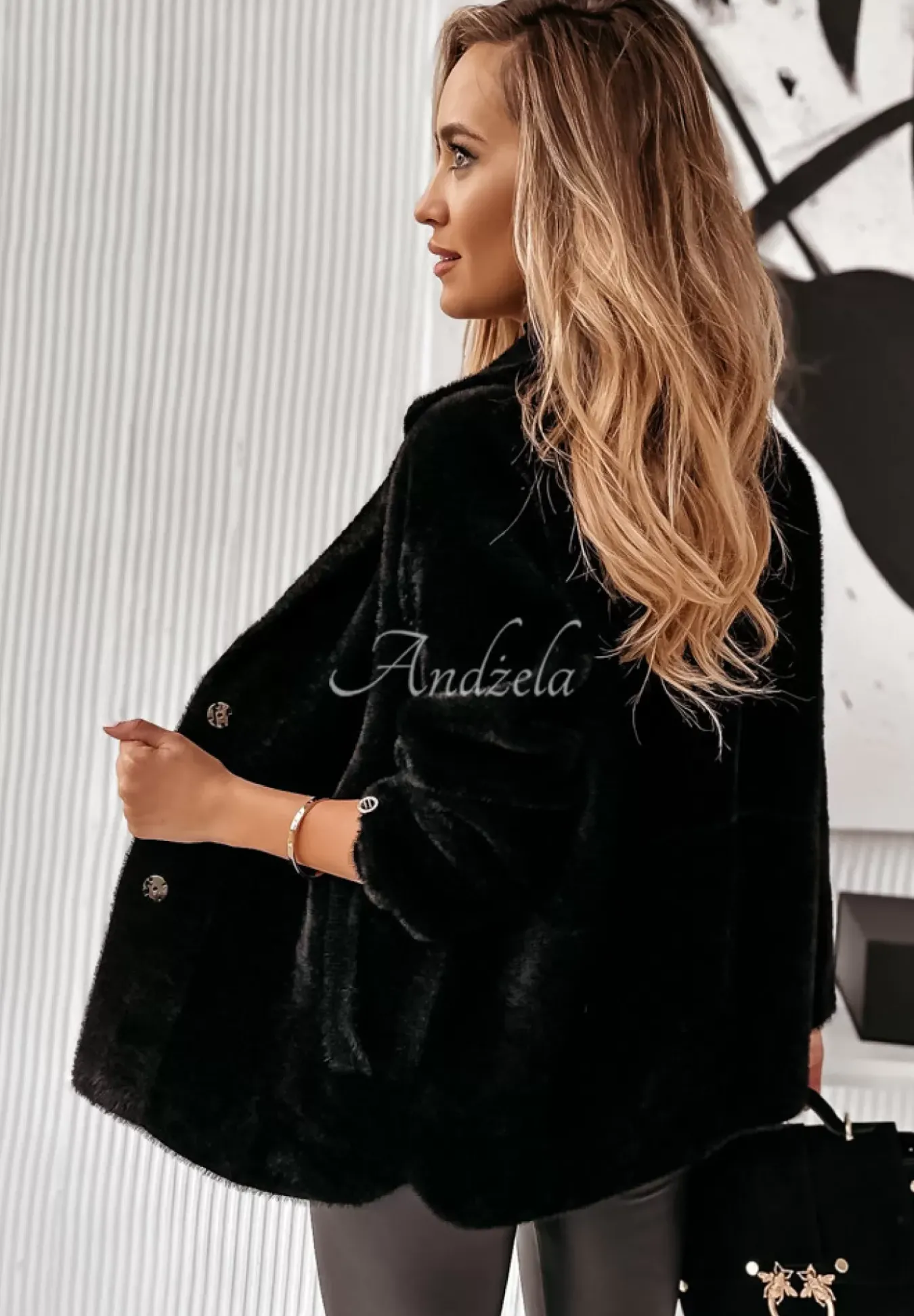 Plaszcz Alpaka Oversize Why Not Czarny