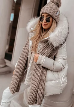 Pleciona Czapka Z Pomponem Laponia Mokka