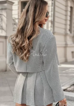 Plisowana Spodniczka Mini W Pepitke Prestige Pride Czarno-Biala