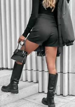 Plisowane Spodnico-Spodenki Good Girl Ciemnoszare