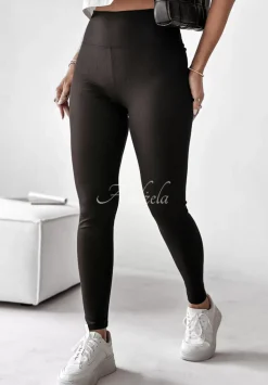 Prazkowane Legginsy Chic Essentials Czarne