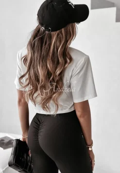 Prazkowane Legginsy Chic Essentials Czarne