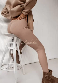 Prazkowane Legginsy Siempre Bezowe