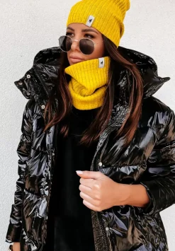 Prazkowany Komin Line Zolty