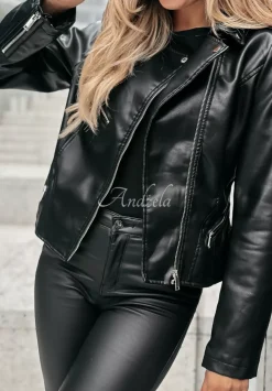Ramoneska Z Imitacji Skory Audrey Czarna
