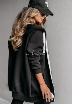 Rozpinana Bluza Z Kapturem Siempre Czarna
