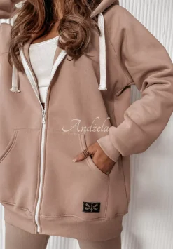 Rozpinana Bluza Z Kapturem Siempre Bezowa