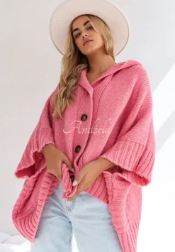 Rozpinany Kardigan Oversize Cocomore Miracle Happens Rozowy