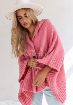 Rozpinany Kardigan Oversize Cocomore Miracle Happens Rozowy