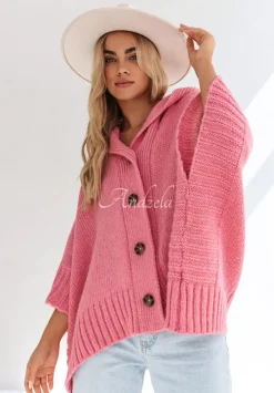 Rozpinany Kardigan Oversize Cocomore Miracle Happens Rozowy