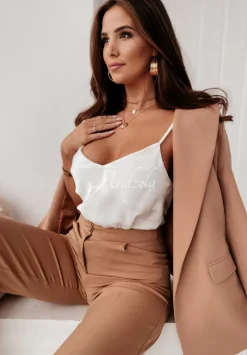 Satynowy Top Tiliana Bialy