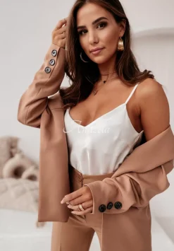 Satynowy Top Tiliana Bialy