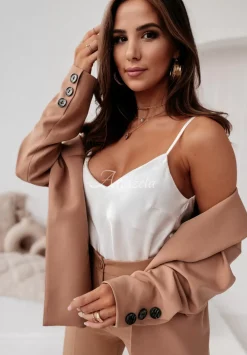 Satynowy Top Tiliana Bialy