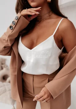 Satynowy Top Tiliana Bialy