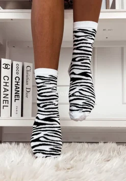 Skarpetki W Zebre Savanny Biale