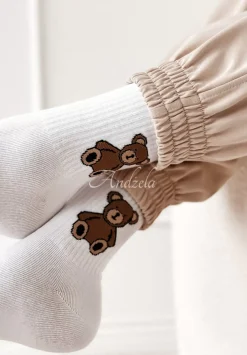 Skarpetki Z Misiem Little Bear Biale
