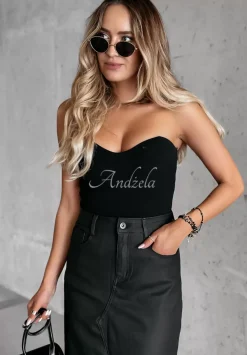 Spodnica Midi Z Rozcieciem Somebody Stop Me Czarna