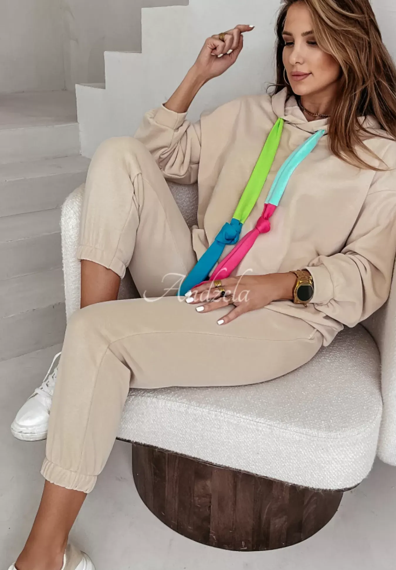 Spodnie Dresowe Obsessed About Colors Bezowe