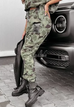 Spodnie Dresowe We Wzor Moro Indira Khaki