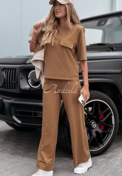 Spodnie Dresowe Wide Leg Be Still Camelowe