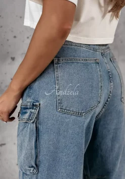 Spodnie Jeansowe Cargo Z Kieszeniami Payton Niebieskie