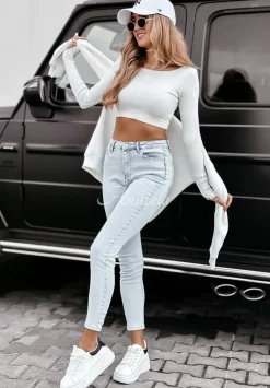 Spodnie Jeansowe Skinny Charley Jasnoniebieskie