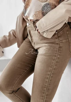 Spodnie Jeansowe Skinny It Might Be You Brazowe
