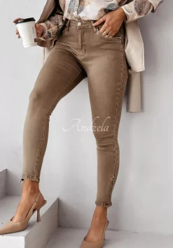 Spodnie Jeansowe Skinny It Might Be You Brazowe