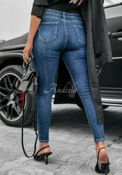 Spodnie Jeansowe Skinny Listen Closely Niebieskie