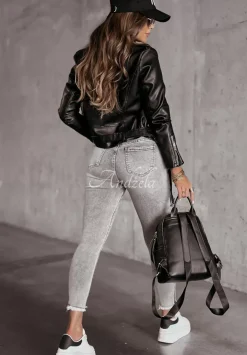 Spodnie Jeansowe Skinny Z Przetarciami Strong Enough Szare