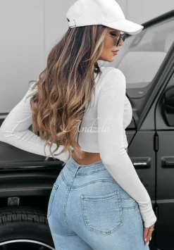 Spodnie Jeansowe Skinny Z Przetarciami Choosing You Jasnoniebieskie
