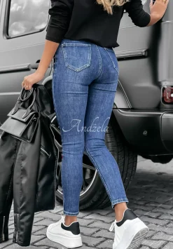Spodnie Jeansowe Skinny Z Guzikami Girl In Jeans Niebieskie