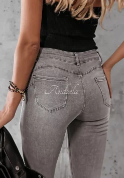 Spodnie Jeansowe Skinny Z Przetarciami I Will Be There Jasnoszare