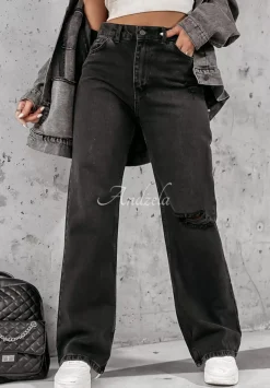Spodnie Jeansowe Straight Joshua Czarne