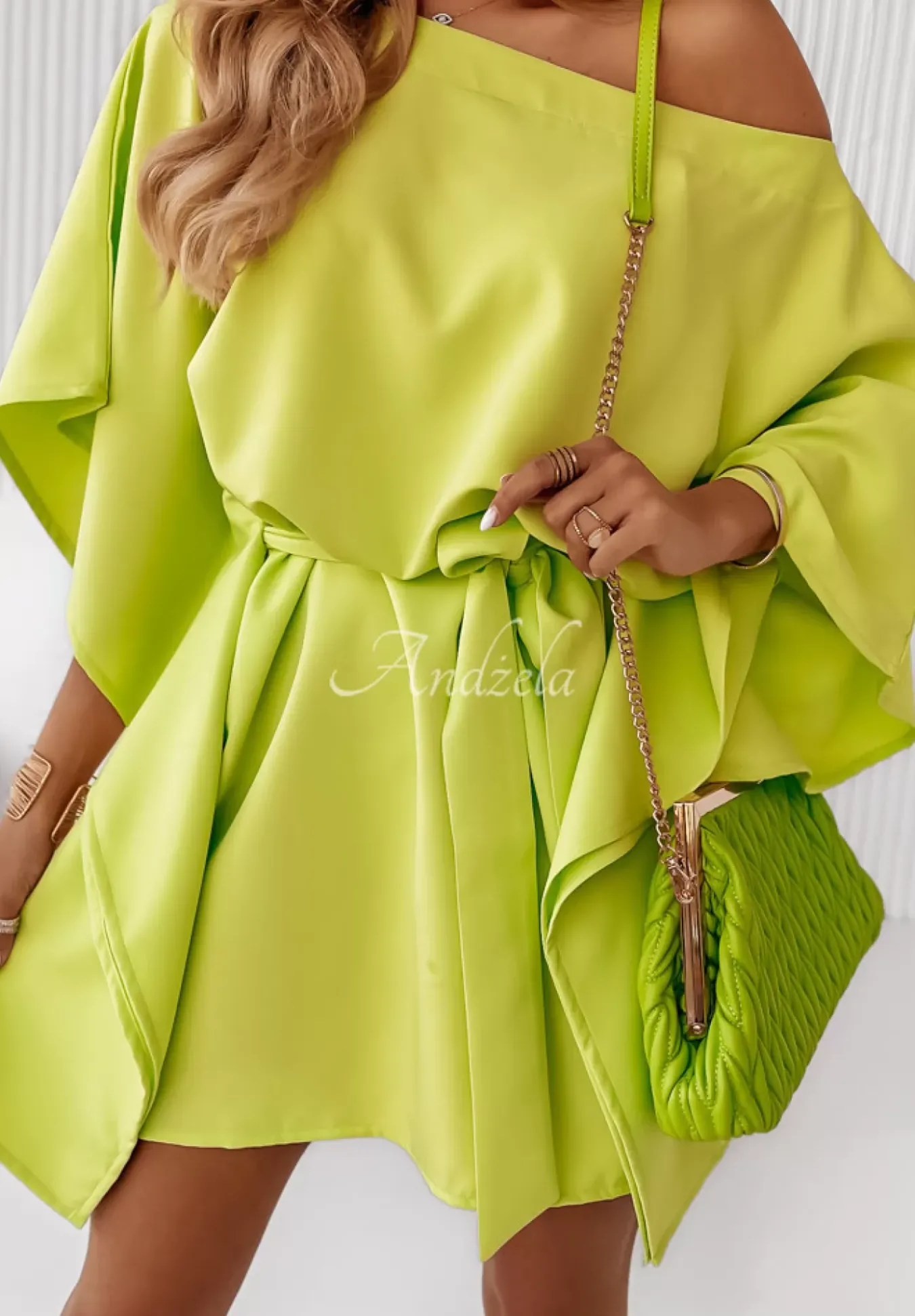 Sukienka Kimono Femina Limonkowa