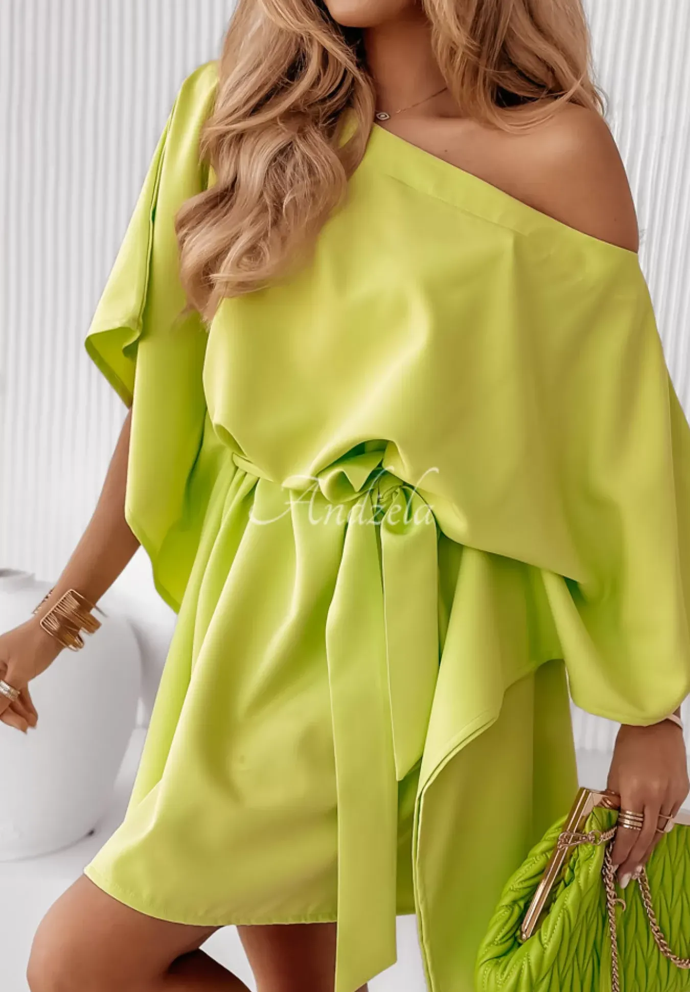 Sukienka Kimono Femina Limonkowa