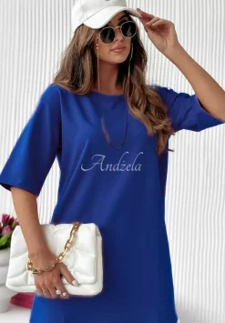Sukienka Tunika Mini Federica Kobaltowa