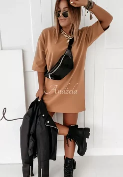 Sukienka Tunika Mini Federica Camelowa