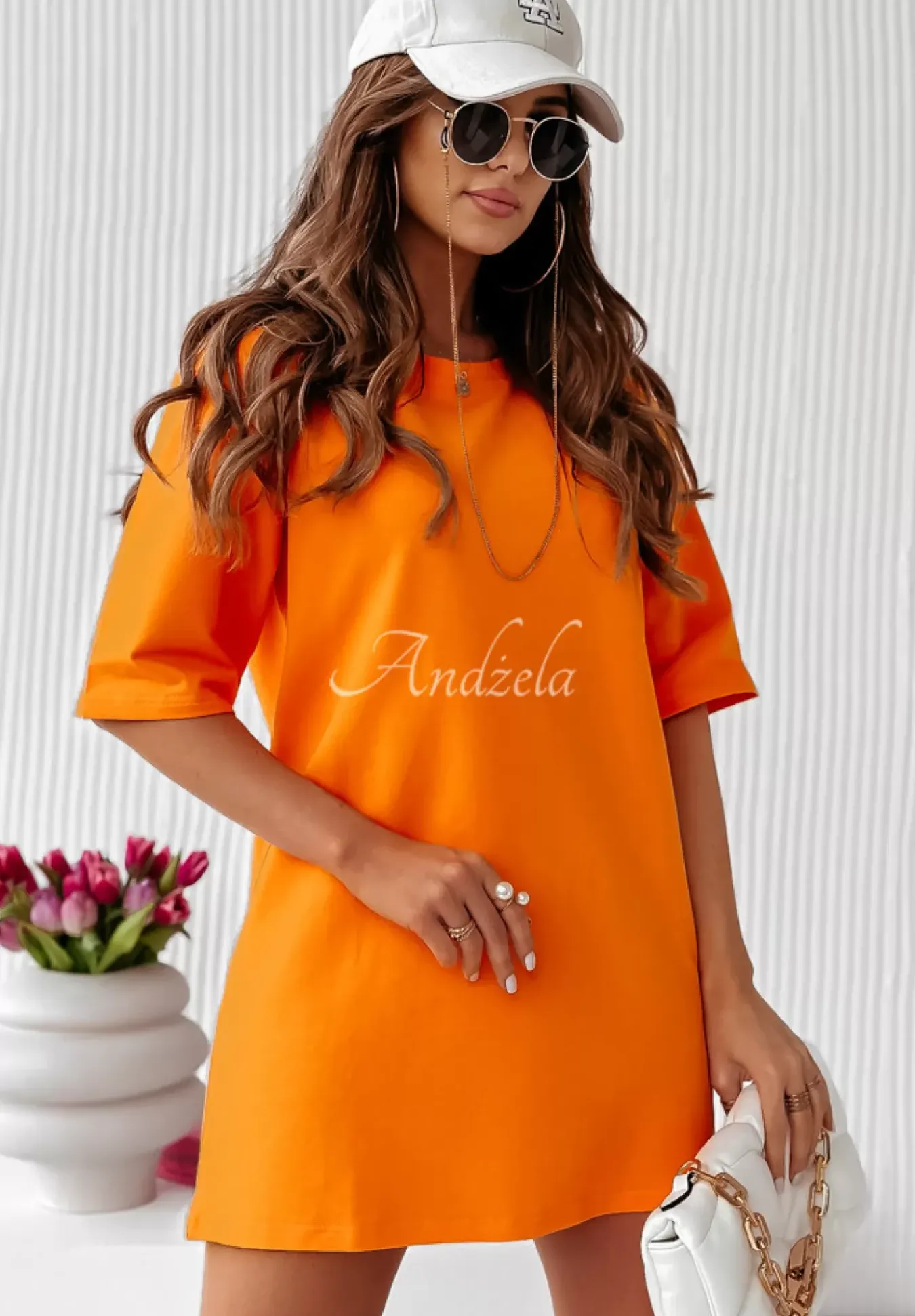 Sukienka Tunika Mini Federica Pomaranczowa