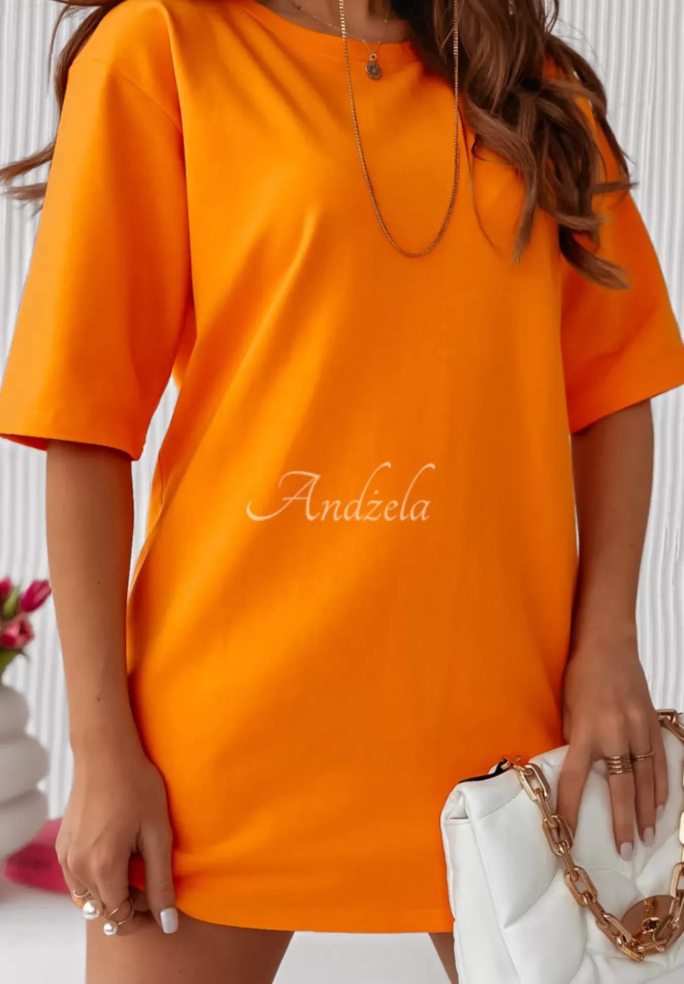 Sukienka Tunika Mini Federica Pomaranczowa